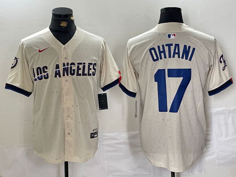 Men Los Angeles Dodgers #17 Ohtani Cream Fashion Nike Game MLB Jersey style 66